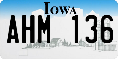 IA license plate AHM136