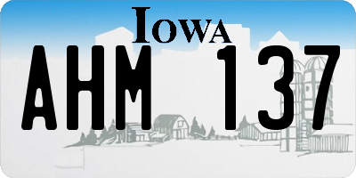IA license plate AHM137