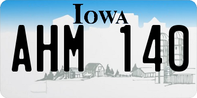 IA license plate AHM140