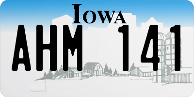 IA license plate AHM141