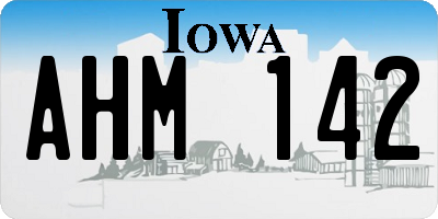 IA license plate AHM142
