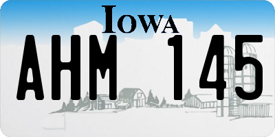 IA license plate AHM145