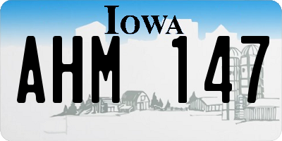 IA license plate AHM147