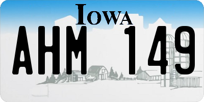 IA license plate AHM149