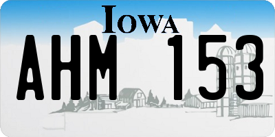 IA license plate AHM153