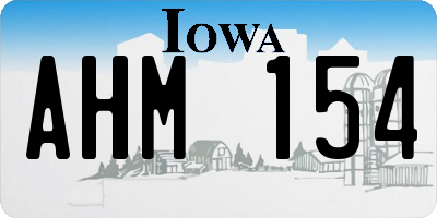 IA license plate AHM154