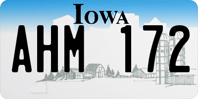 IA license plate AHM172