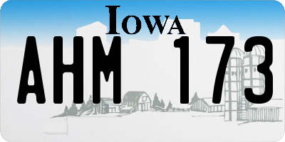 IA license plate AHM173
