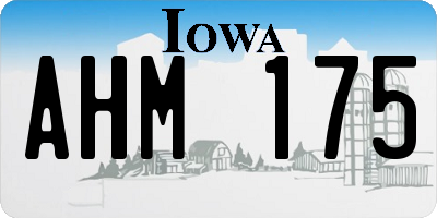 IA license plate AHM175