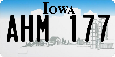 IA license plate AHM177