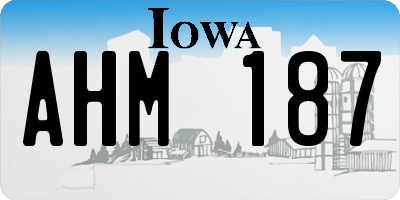IA license plate AHM187