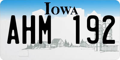 IA license plate AHM192