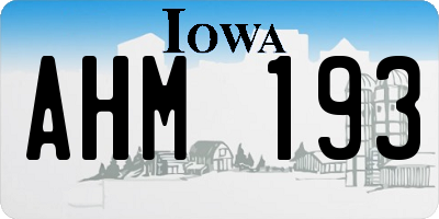 IA license plate AHM193