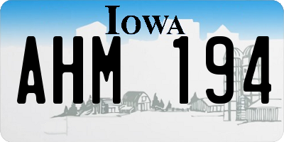 IA license plate AHM194