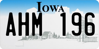 IA license plate AHM196