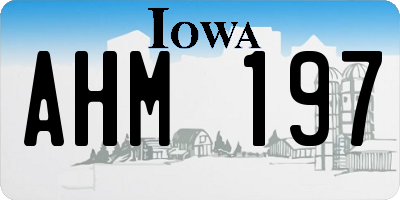 IA license plate AHM197