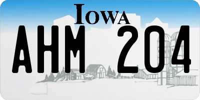 IA license plate AHM204