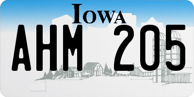 IA license plate AHM205