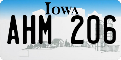 IA license plate AHM206