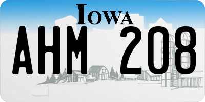 IA license plate AHM208