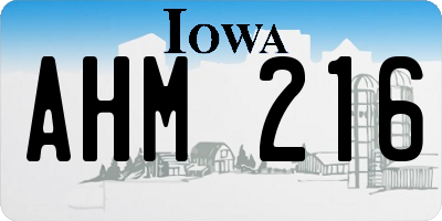 IA license plate AHM216