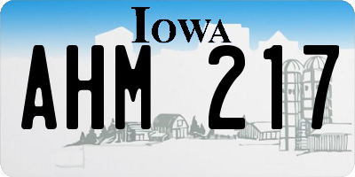 IA license plate AHM217