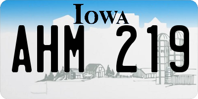 IA license plate AHM219