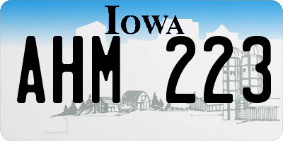 IA license plate AHM223