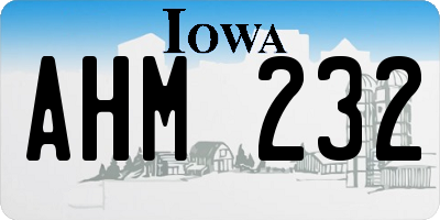 IA license plate AHM232