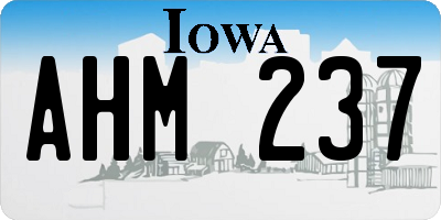 IA license plate AHM237