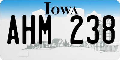 IA license plate AHM238