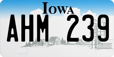 IA license plate AHM239