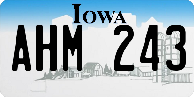 IA license plate AHM243