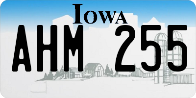 IA license plate AHM255