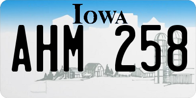 IA license plate AHM258
