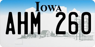 IA license plate AHM260