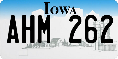 IA license plate AHM262