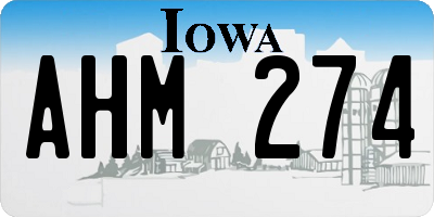 IA license plate AHM274
