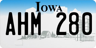 IA license plate AHM280