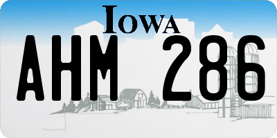 IA license plate AHM286
