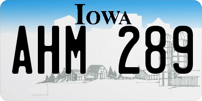 IA license plate AHM289