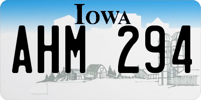 IA license plate AHM294