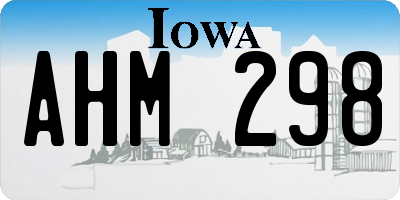 IA license plate AHM298