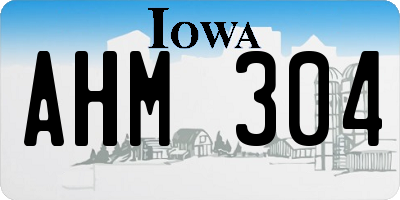 IA license plate AHM304