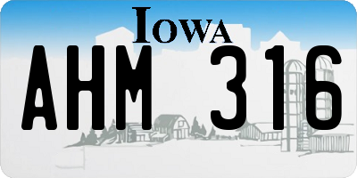 IA license plate AHM316