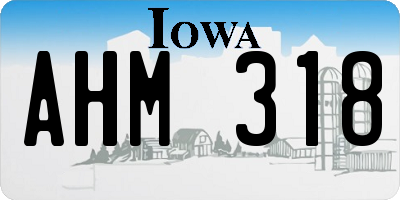 IA license plate AHM318