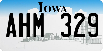 IA license plate AHM329