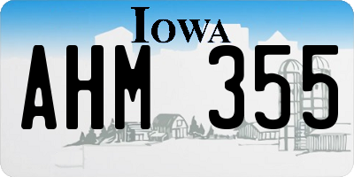 IA license plate AHM355