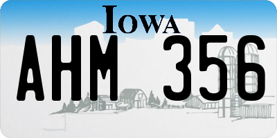 IA license plate AHM356