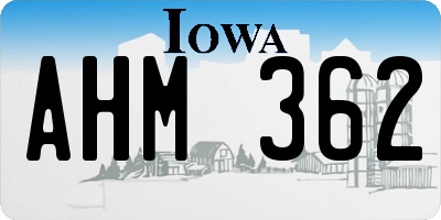 IA license plate AHM362